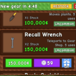 cách lấy  Recall Wrench Grow a Garden